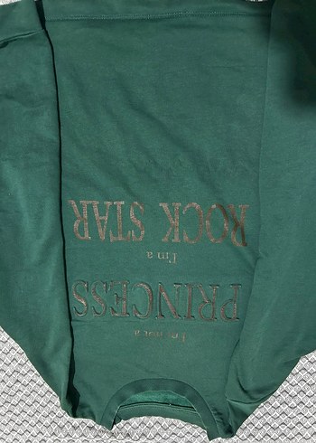 Yeşil Parlak Baskılı Uzun Kollu Tişört - Görsel 2