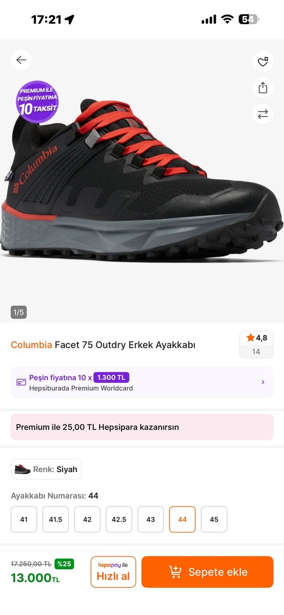 Columbia Kırmızı Siyah Outdoor Ayakkabı - Görsel 5