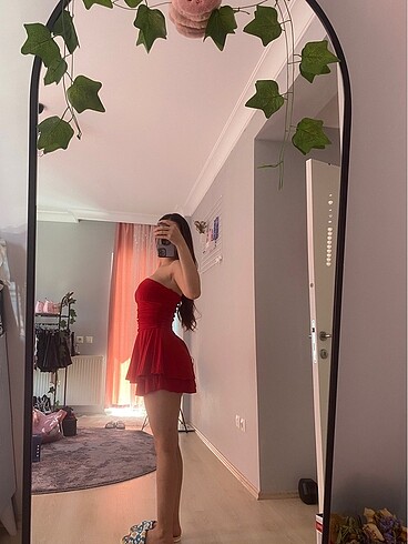 s Beden ŞORTLU STRAPLEZ ELBİSE