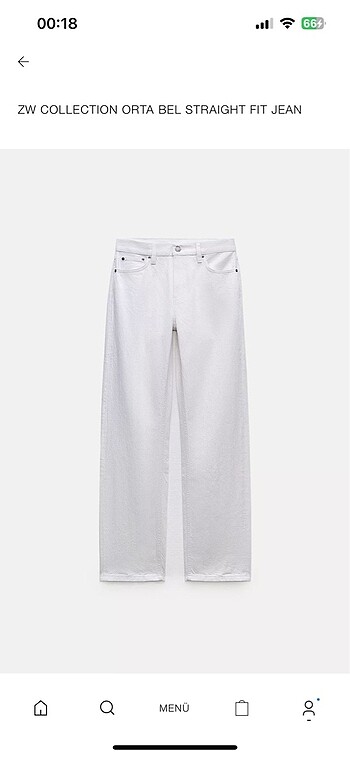 Zara ZW COLLECTION orta bel Straight fit jean