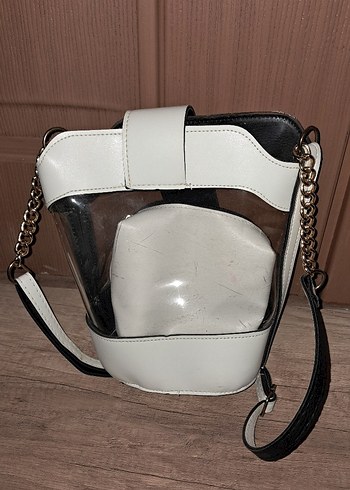 Beyaz Kemerli Şeffaf Kadın Çanta - Görsel 2