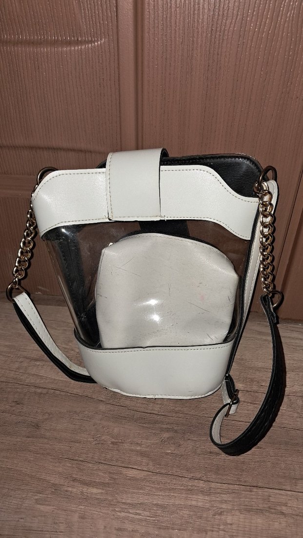 Beyaz Kemerli Şeffaf Kadın Çanta - Görsel 2