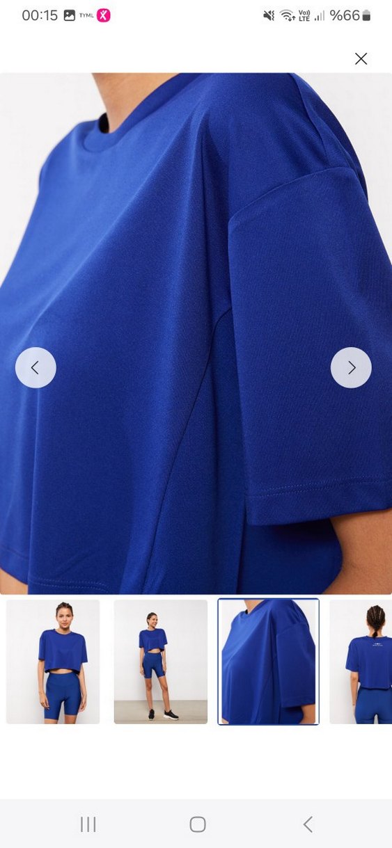 Lacivert Kısa Kollu Spor Üstü Velcro Detaylı - Görsel 2