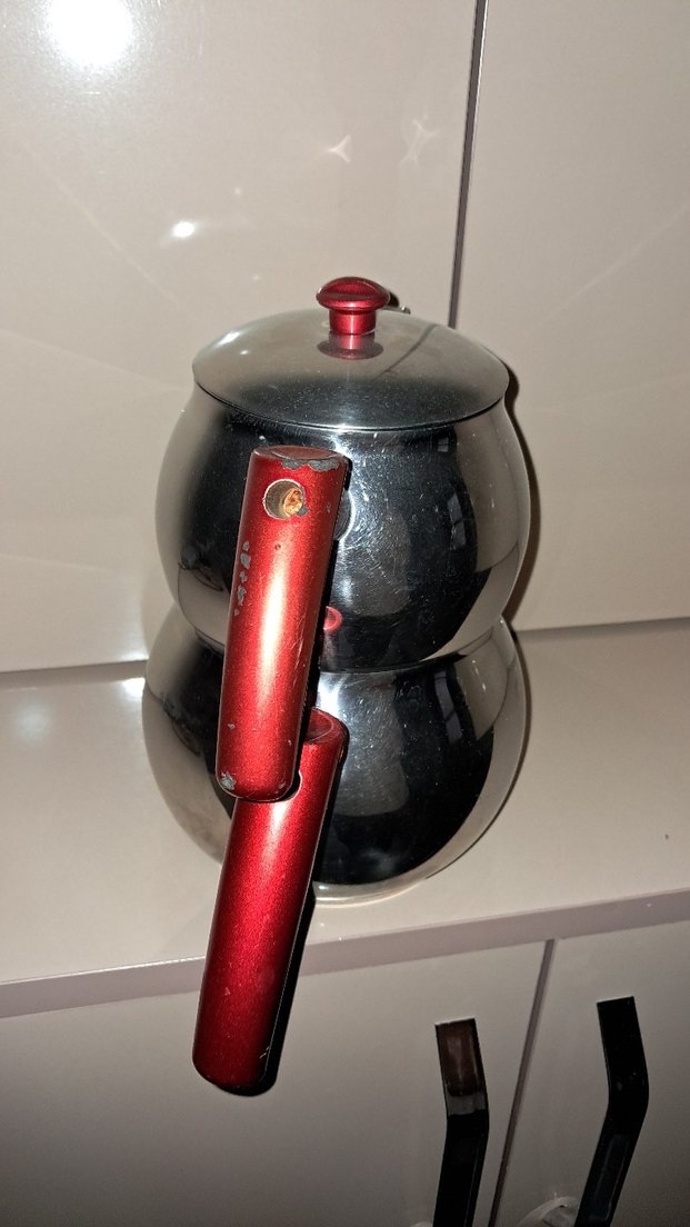 Kırmızı Saplı Çelik Çaydanlık - Görsel 2