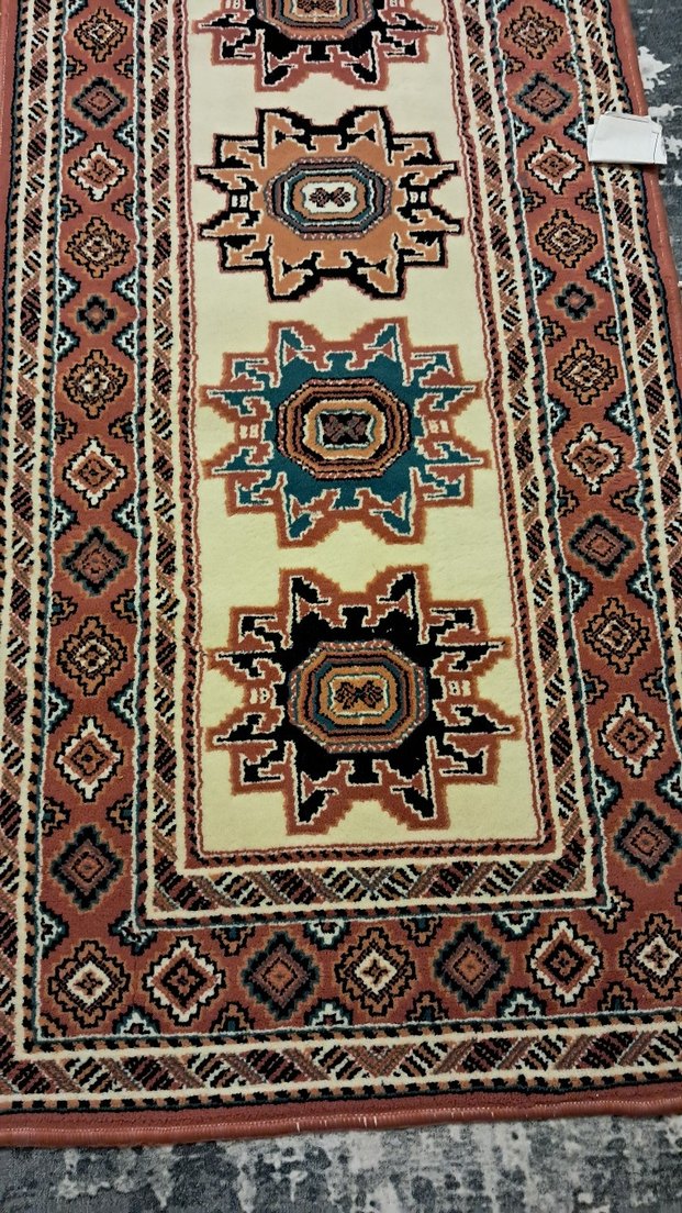 Klasik Desenli Parlak Kahverengi Halı - Görsel 2