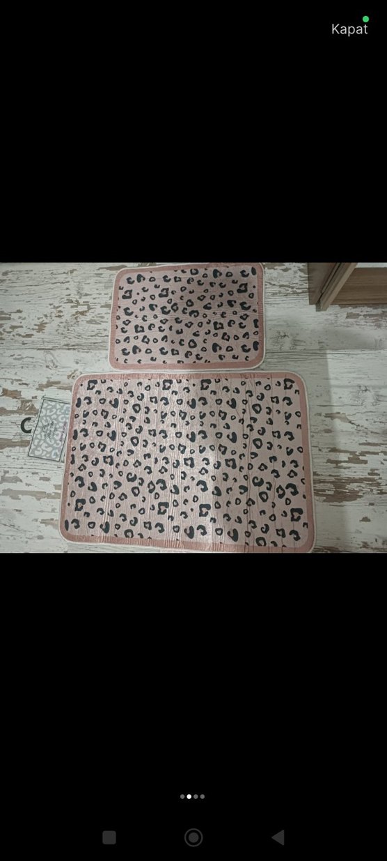 Leopar Desenli Pembe Banyo Paspası - Görsel 2
