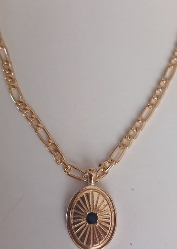 Pandora GOLD RENGİ FİGORE ZİNCİR SİYAH TAŞLI ÇELİK KOLYE