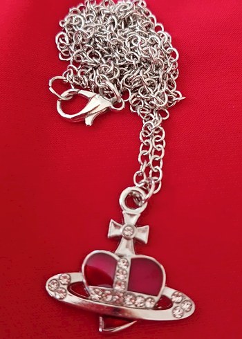 İTHAL VİVİENNE WESTWOOD KIRMIZI KALPLİ ÇELİK KOLYE - Görsel 7
