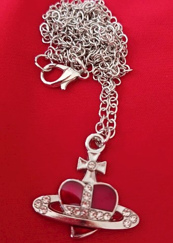 İTHAL VİVİENNE WESTWOOD KIRMIZI KALPLİ ÇELİK KOLYE - Görsel 10