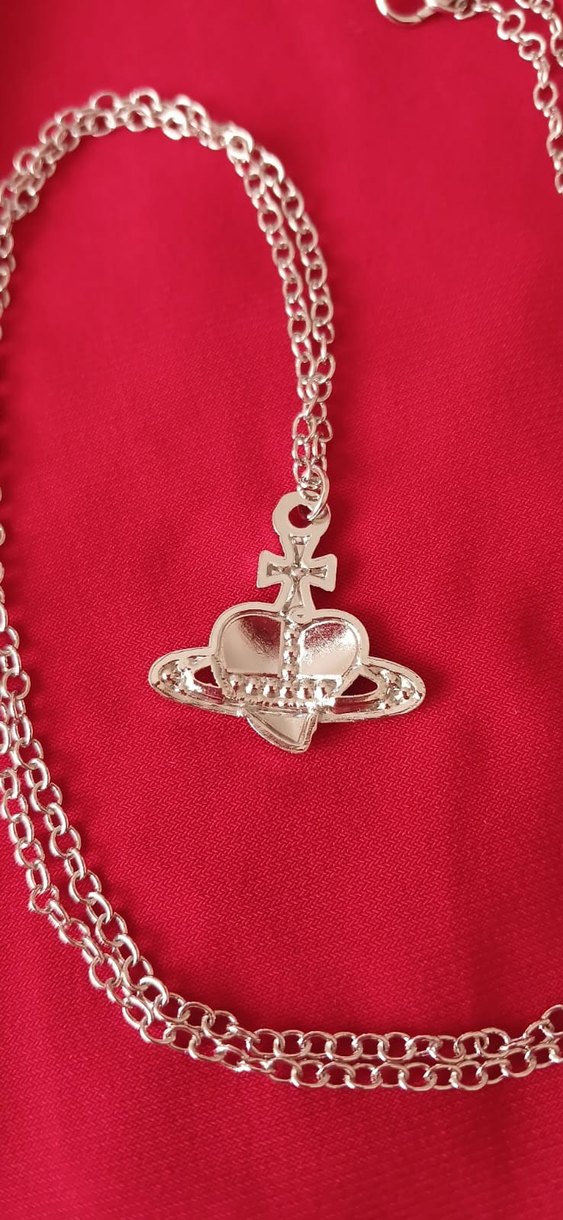 İTHAL VİVİENNE WESTWOOD KIRMIZI KALPLİ ÇELİK KOLYE - Görsel 5