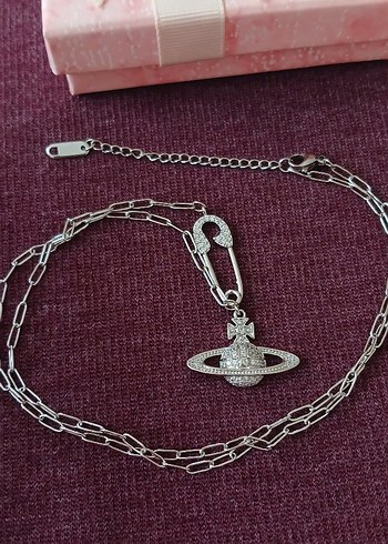 SATÜRN GÜMÜŞ RENGİ ÇELİK KÜRE KOLYE - Görsel 3