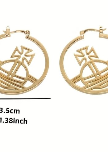 İTHAL BOHEM VİVİENNE WESTWOOD HALKA KÜPE - Görsel 4