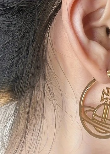 İTHAL BOHEM VİVİENNE WESTWOOD HALKA KÜPE - Görsel 5