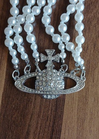 İTHAL VİVİENNE WESTWOOD 3 LÜ İNCİLİ KOLYE - Görsel 2