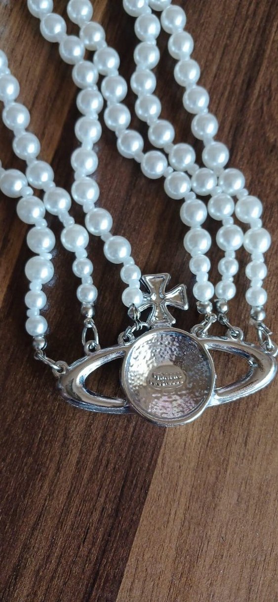 İTHAL VİVİENNE WESTWOOD 3 LÜ İNCİLİ KOLYE - Görsel 4