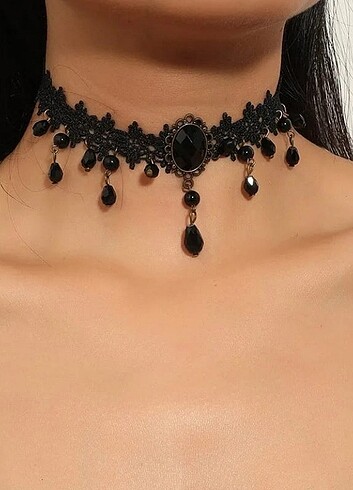 DANTELLİ GODHİC CHOKER KOLYE 