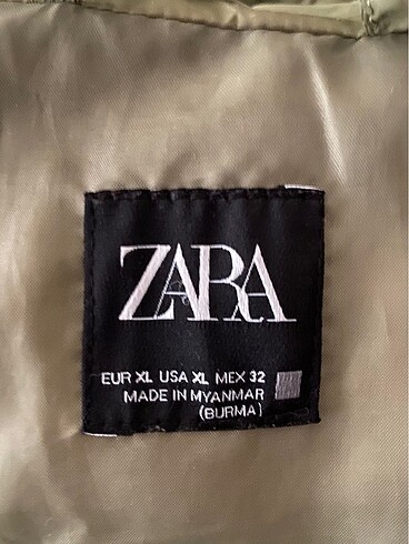 xl Beden yeşil Renk zara yeşil mont