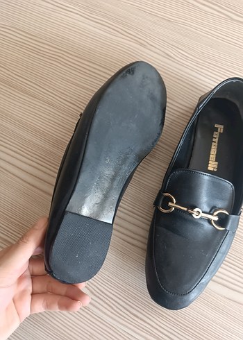 38 Beden Kadın Siyah Minimalist Tokalı Loafer
