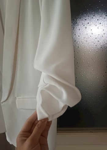 s Beden beyaz Renk Beyaz Midi Kadın Blazer Ceket Takımı