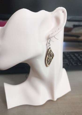Beden beyaz Renk Minimalist Küpe ve Kolye Standı