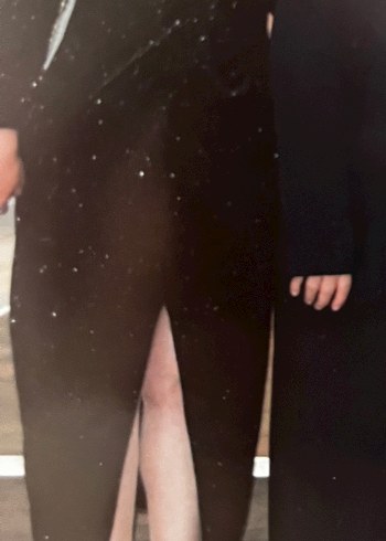 Siyah Drapeli V Yakalı Midi Elbise - Görsel 4