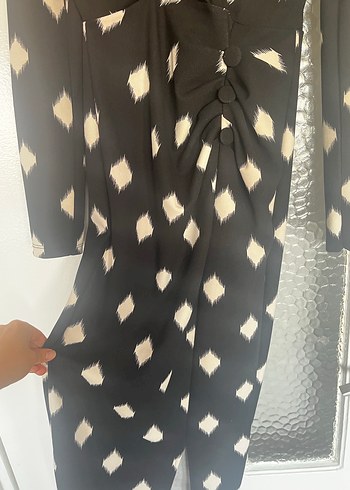 Kadın Siyah  Desenli Uzun elbise - Görsel 7