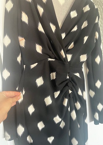 Kadın Siyah  Desenli Uzun elbise - Görsel 5