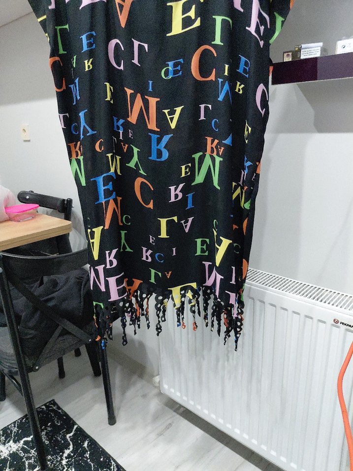 Renkli Baskılı Püsküllü Hamile Tunik - Görsel 2