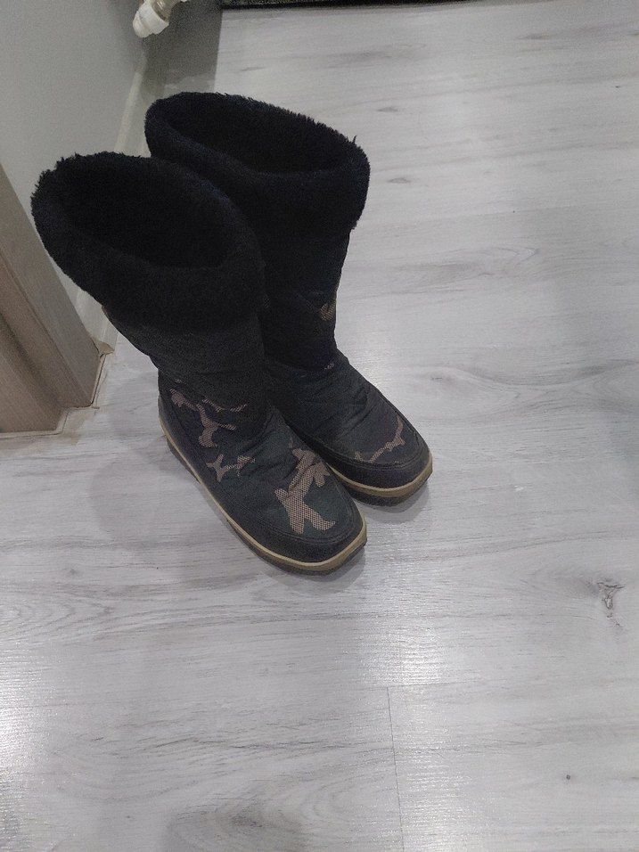 Kürklü Kamuflaj Desenli Kadın Bot - Görsel 3