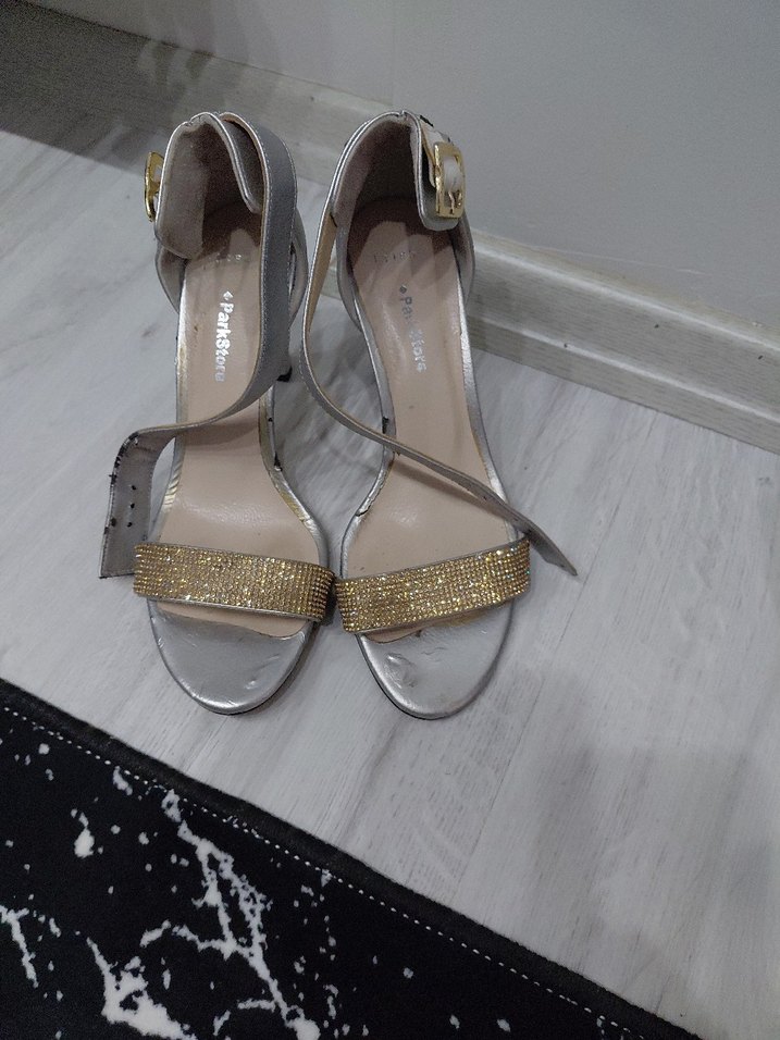 Bej Deri Kadın Dizüstü Botlar Blok Topuk - Görsel 2