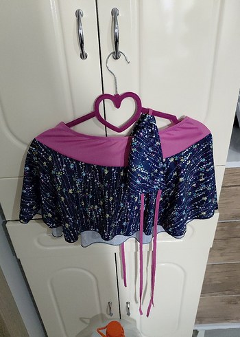 Mor Bağcıklı Mini Drapeli Etek - Görsel 2