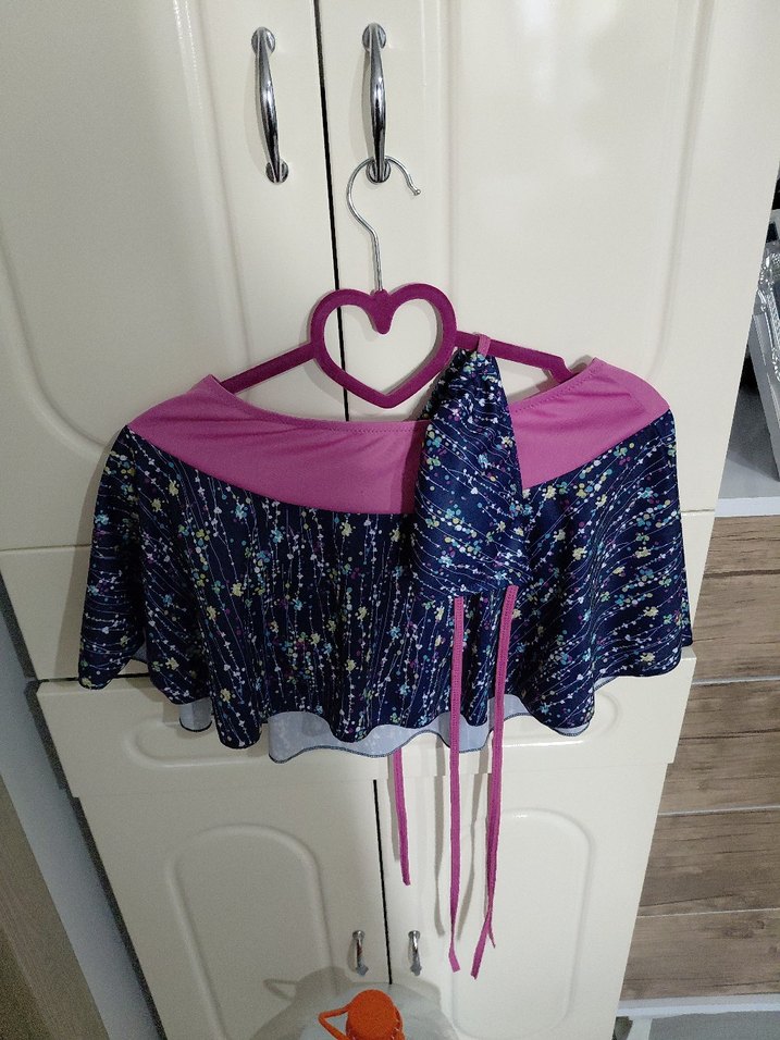 Mor Bağcıklı Mini Drapeli Etek - Görsel 2