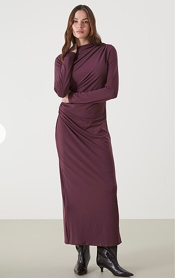 Topshop uzun bordo elbise