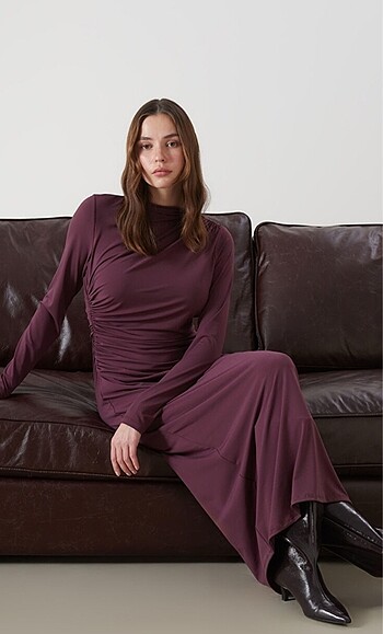 Topshop Topshop uzun bordo elbise