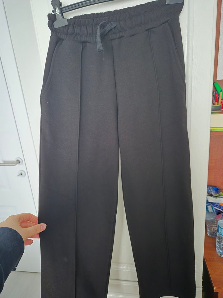 Siyah Kadın Rahat Kesim Pantolon-Eşofman - Görsel 2