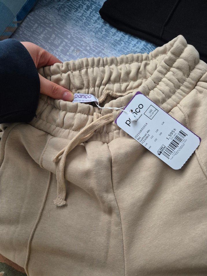 Bej Rahat Kesim Kadın Eşofman Altı - Görsel 4