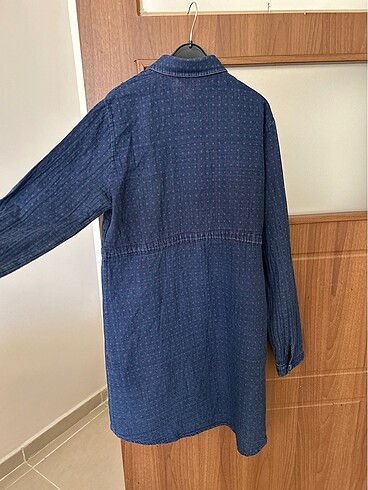 l Beden lacivert Renk Kot kumaş uzun gömlek