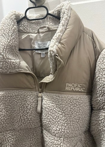 Gri Peluş Detaylı Kadın Kışlık Ceket - Görsel 3