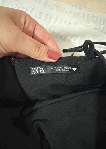 Zara Zara Siyah Drapeli V Yakalı Midi Elbise