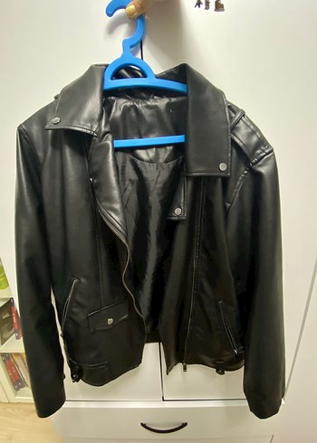 m Beden siyah Renk Siyah Deri Biker Ceket