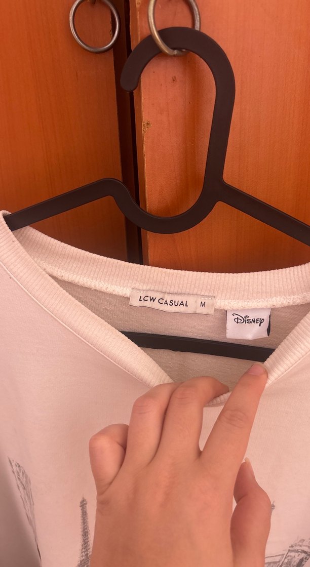 Beyaz Mickey Mouse Baskılı Sweatshirt - Görsel 3