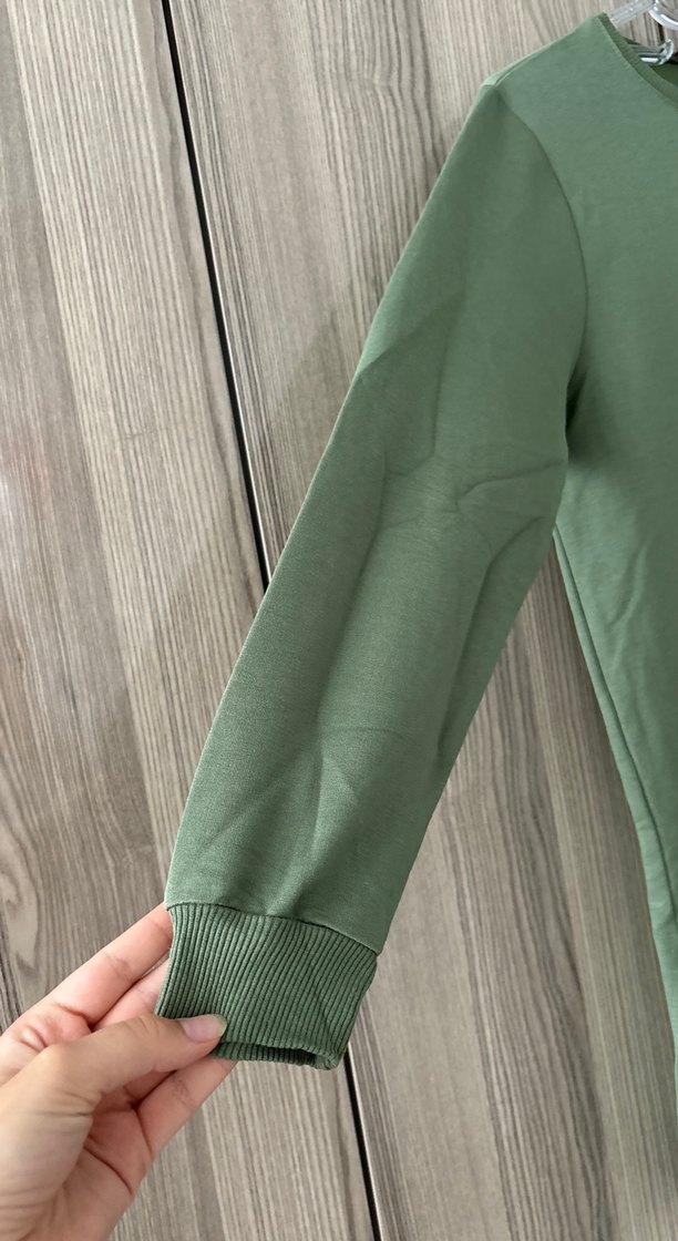 Yeşil Uzun Kollu Salaş Sweatshirt - Görsel 3