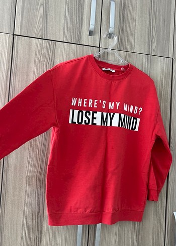 LC Waikiki Kırmızı Baskılı Kadın Sweatshirt