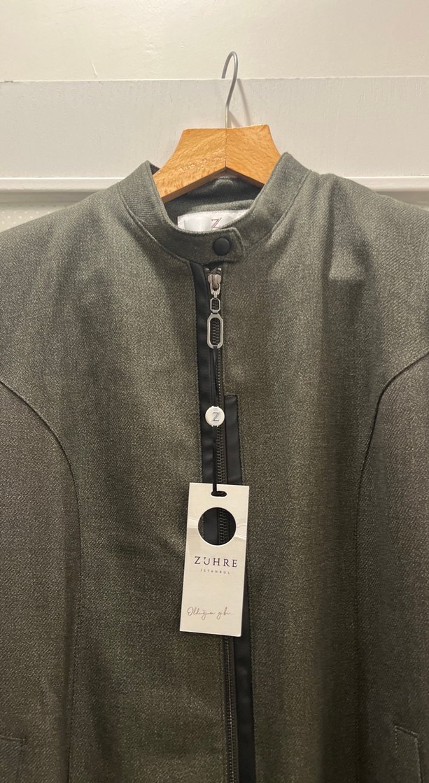 Kadın Gri Uzun Kemerli Kaban - Görsel 4