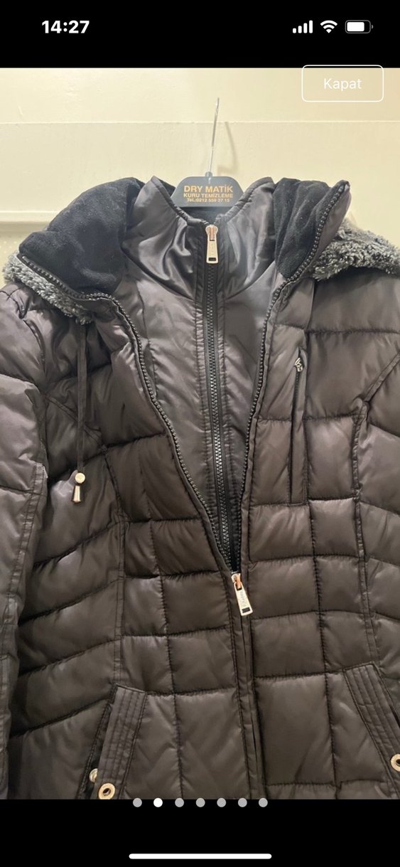 Siyah Kadın Kürklü Kışlık Mont - Görsel 2