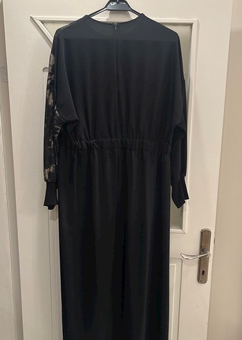 Uzun Siyah Bağlamalı Gotik Elbise - Görsel 4