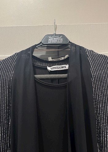 Gri Uzun Kollu Pilili Uzun Elbise - Görsel 4