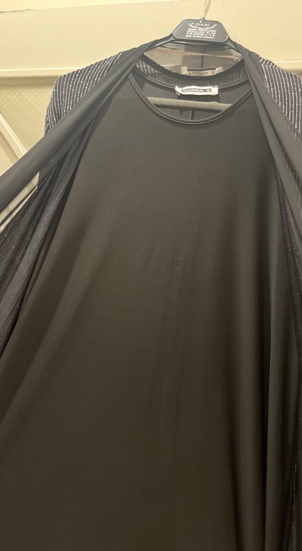 Gri Uzun Kollu Pilili Uzun Elbise - Görsel 5