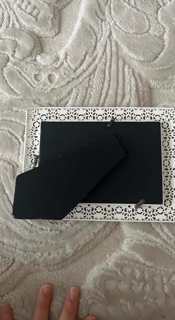 Gri Detaylı Çiçek Desenli Fotoğraf Çerçevesi - Görsel 3