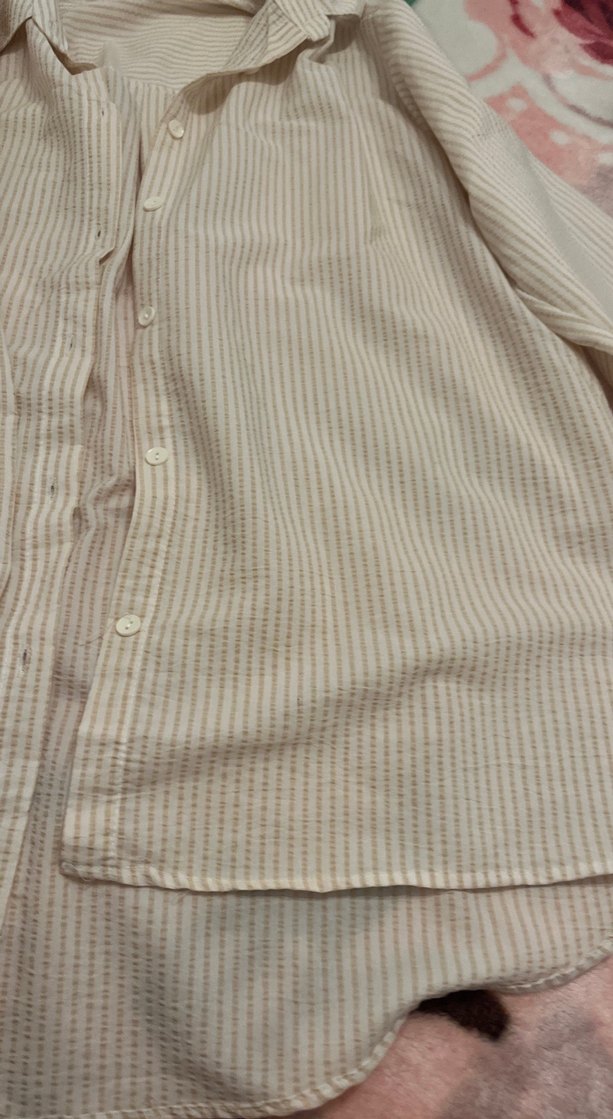 Bej Düğmeli Kadın Keten Gömlek - Görsel 2